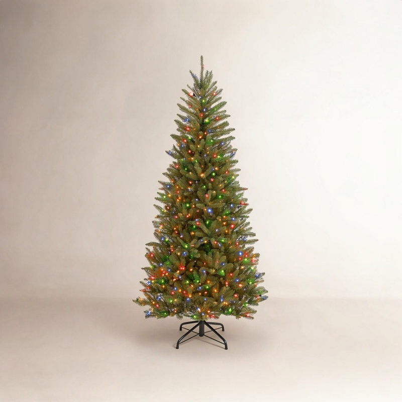 Dunhill Fir Slim Tree with Lights, 6.5', Multicolored