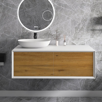 Meuble-lavabo simple 48 po avec plateau en résine Rabun