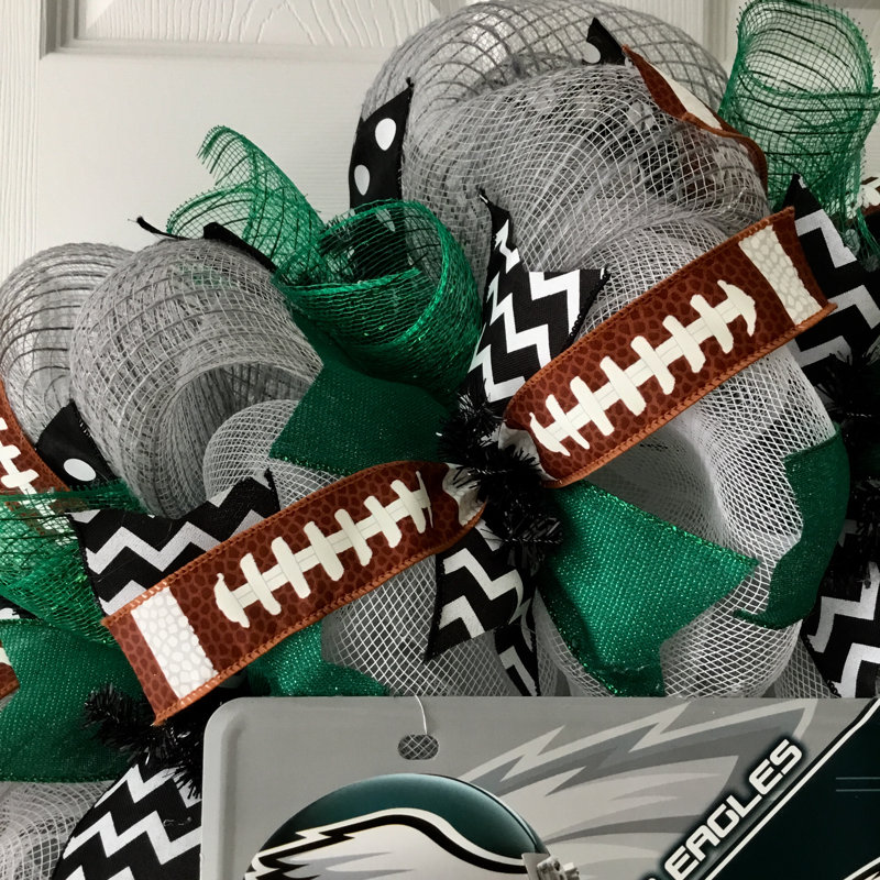 Couronne de football en maille déco faite à la main 24 po, Philadelphia Eagles