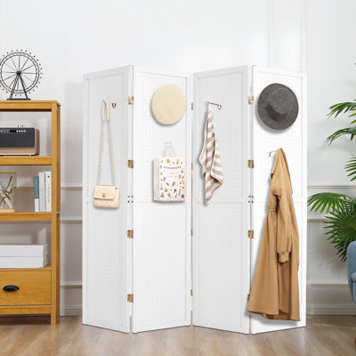 Paravent en bois 4 panneaux Ebern Designs