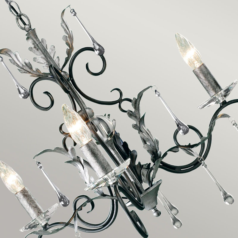 Barcroft 3 - Light Candle Style Chandelier, Black/Silver