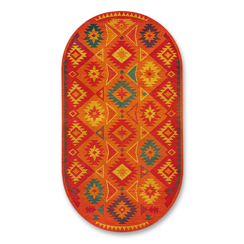 Tapis tissé orange Mosso, 6'7" x 9'10"