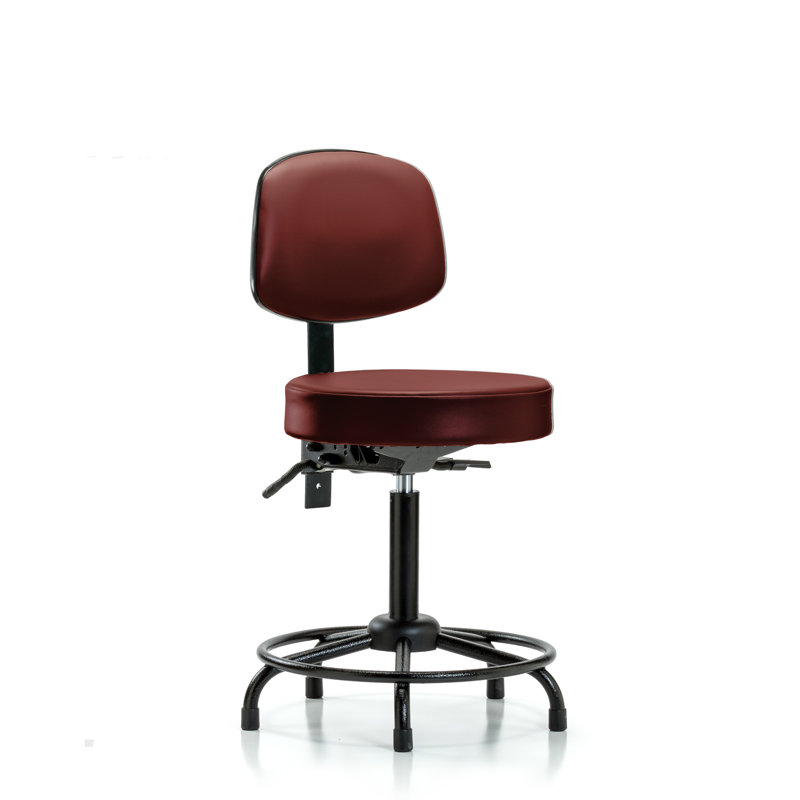 Ladeanna Vinyl Task Chair, Red, Glides