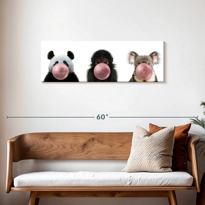 Furry Friends Bubble Gums, H 14 po x l 42 po