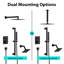 Système de douche double à 3 fonctions avec pluie, tête réglable et baguette manuelle (valve incluse)-113407344