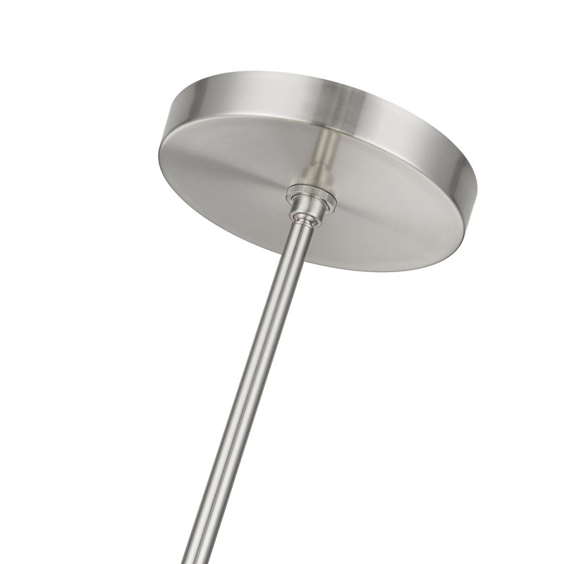 14 - Light Dimmable Drum Chandelier, Brushed Nickel