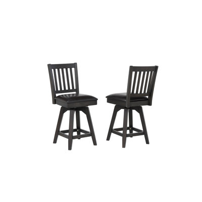 Mellor Swivel Upholstered Counter Stool with Solid Wood Frame