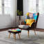 Lula Upholstered Linen With Footstool Wingback Chair
