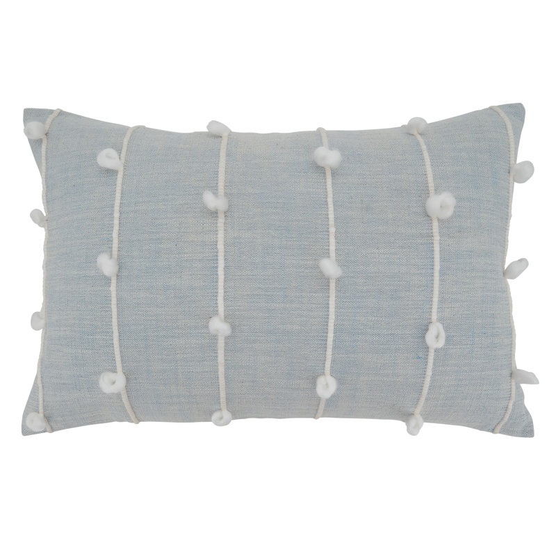 Light Blue Knotted Line Design Rectangular Throw Pillow