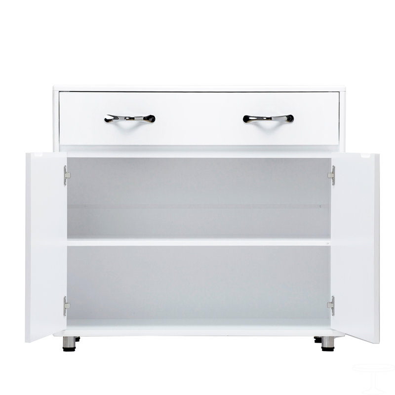 Table d'appoint à deux portes - Blanc