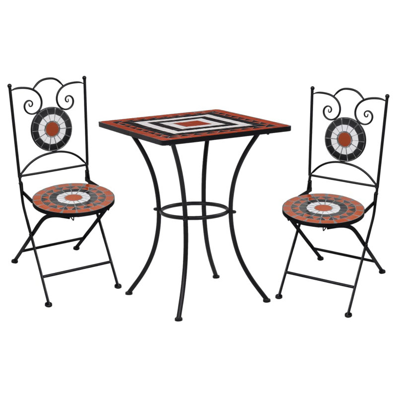 Steffey Round 2 - Person Bistro Set, 29.9" H x 23.6" W x 23.6" D, Terracotta