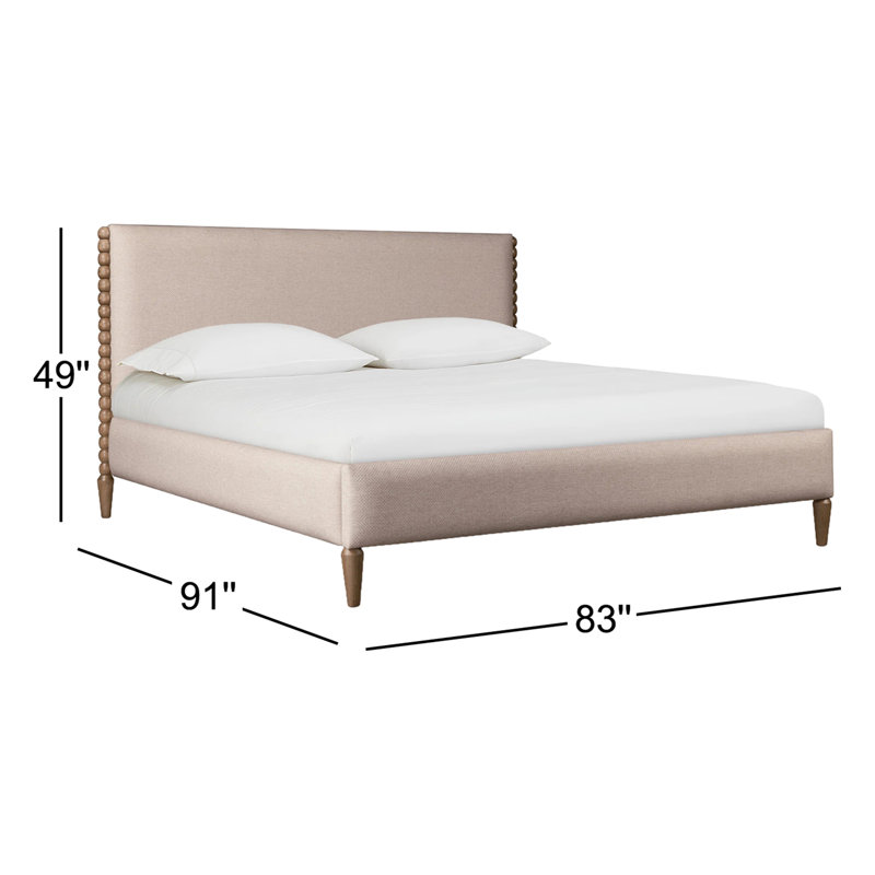 Lit plateforme tapissier Langley, King