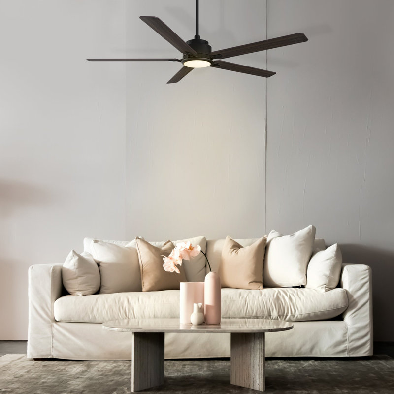 Ventilateur de plafond 60 po avec télécommande Kannan, ensemble d'éclairage inclus., 180 tr / min, Noir