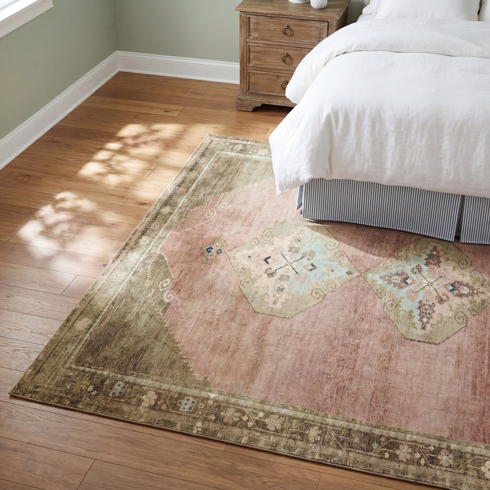 Magnolia Home By Joanna Gaines X Loloi Sinclair Machine Washable Clay / Tobacco Area Rug, Rectangle 7'6" x 9'6"