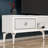 Catena Modern TV Stand, White & Silver, 59.1 x 17.6 x 11.6 inches | 100% Melamine Coated Particle Board, Thickness: 0.7 inches | Stylish Geometric Design, Perfect for Living Room & Entertainment Spaces, Sleek & Functional-108050977