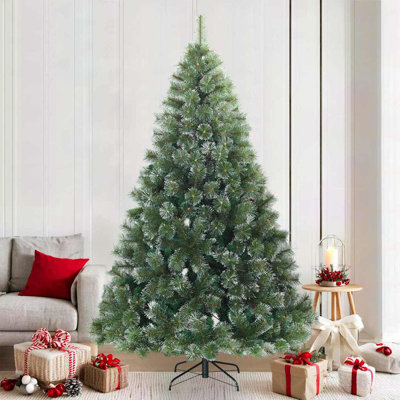  Artificial Hinged Christmas Tree Snow Flocked White