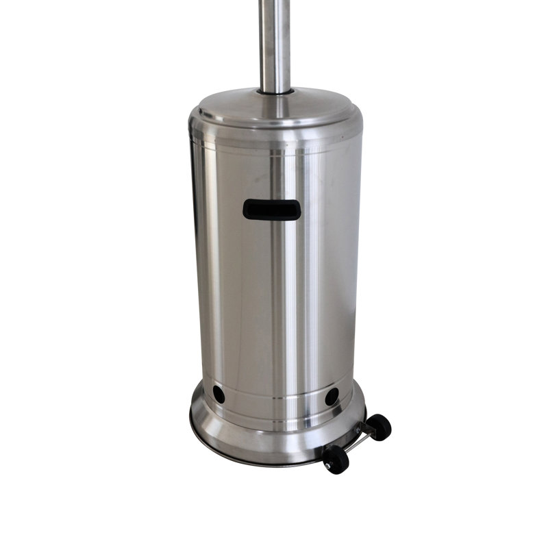 46000 Patio Heater Stainless Steel - Gray, Portable With Rolling Wheels Easy To Move