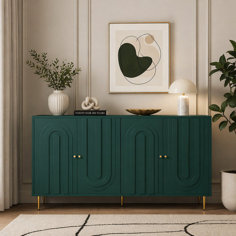 Buffet laqué 4 portes, Green