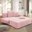 Luxueuse chaise longue convertible avec fonction canapé-lit 2-en-1, coussin en mousse à ressort, pochette de rangement et conception sans assemblage pour les petits espaces-130000074