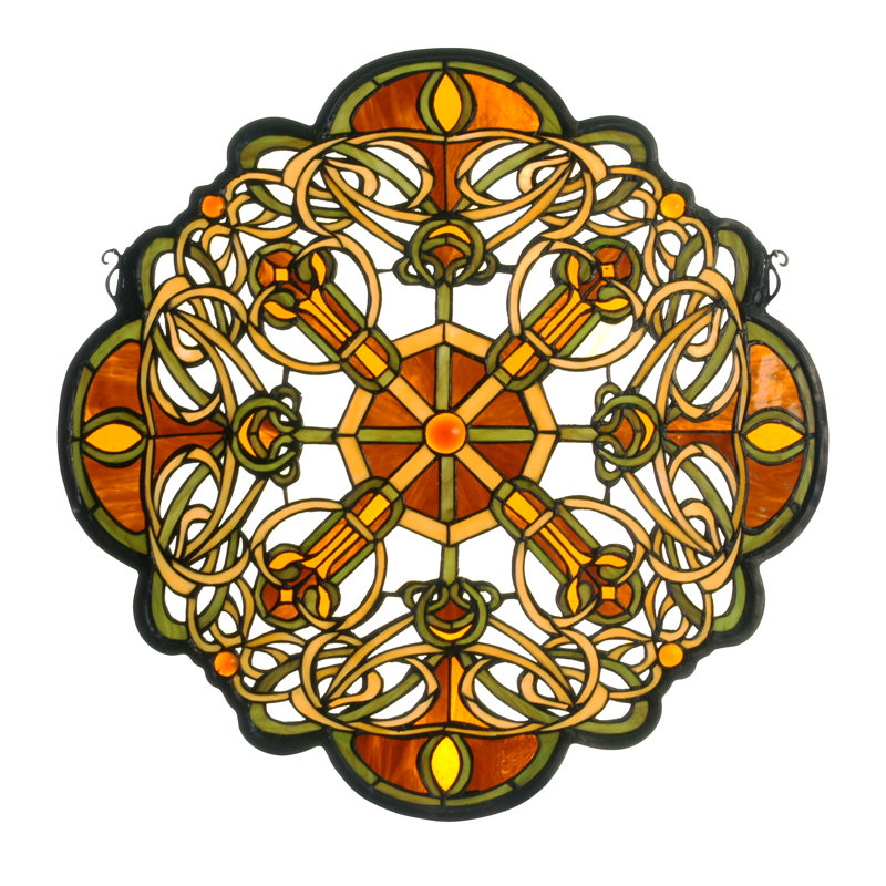 25"W X 25"H Galway Medallion Stained Glass Window