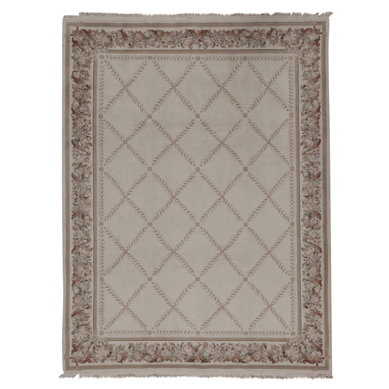 Tapis ivoire noué à la main de haute qualité