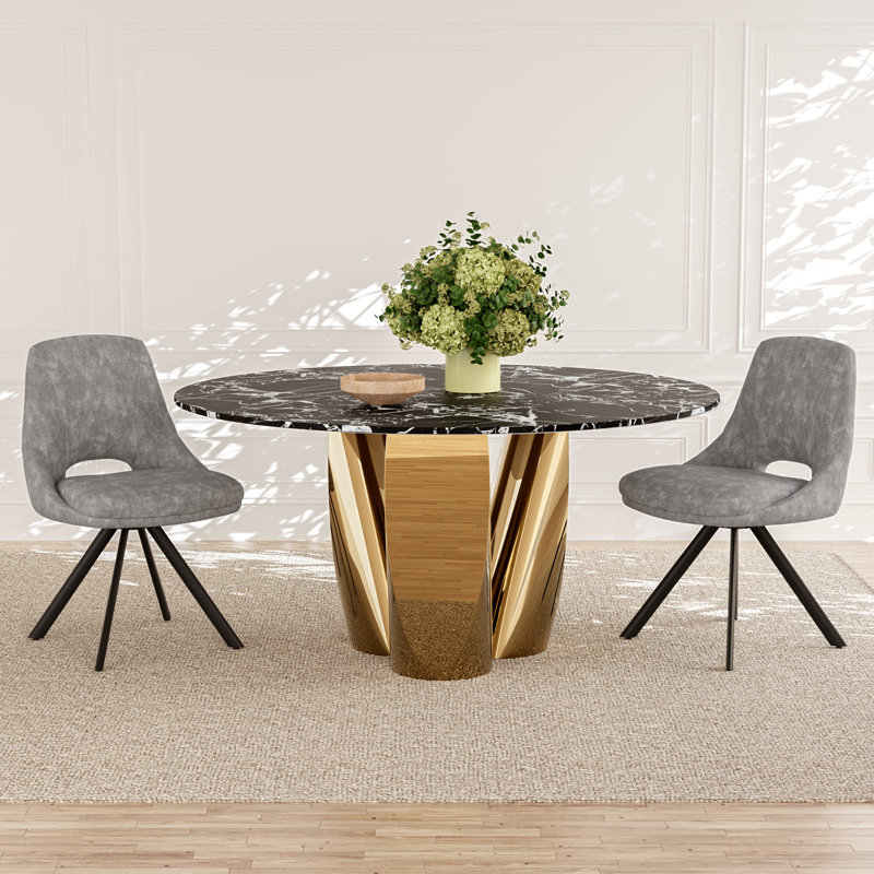 Calcott Upholstered Casual Comfort Dining Chair, Grey