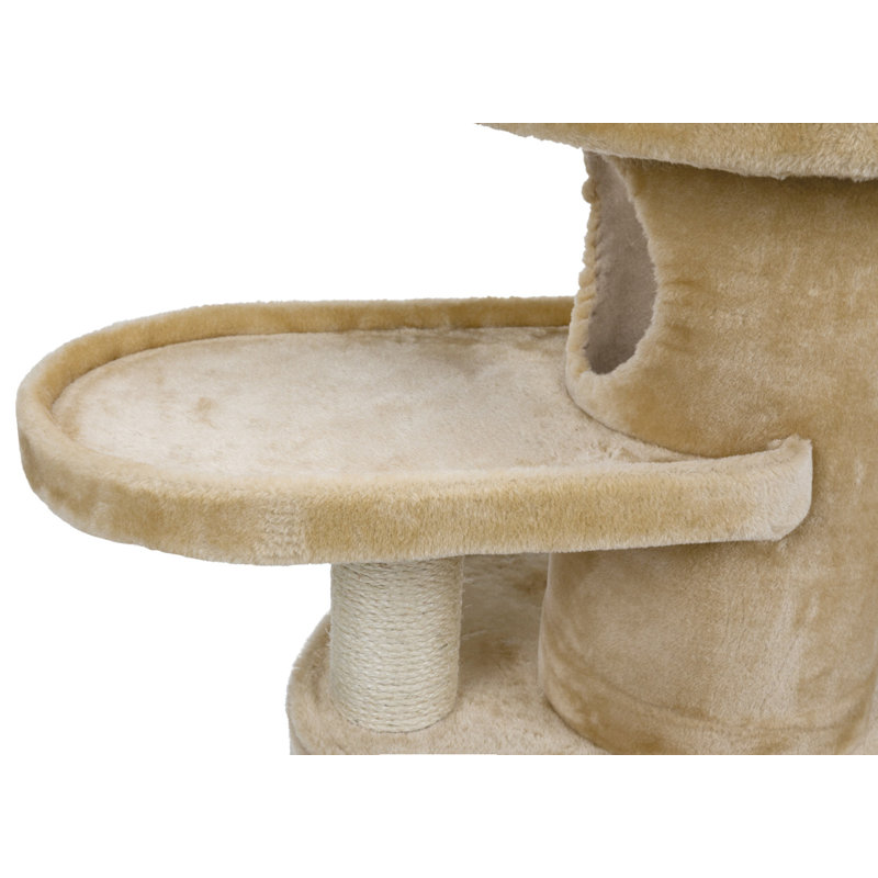 Beige Sisal and Plush 41" Cat Tree with Condo