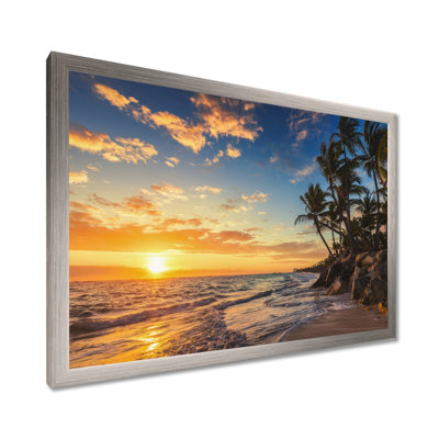 Paradise Tropical Island Beach with Palms by Valio84sl - Photograph Print on Metal