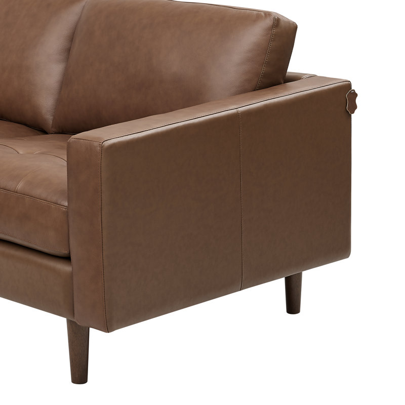 Mentzer Upholstered U-Shaped Sectional Left Hand Facing, Chesnut Leather Match
