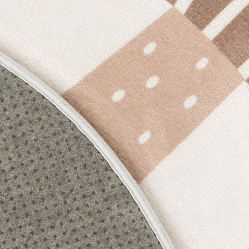 Coble Beige Rug, Round 80cm