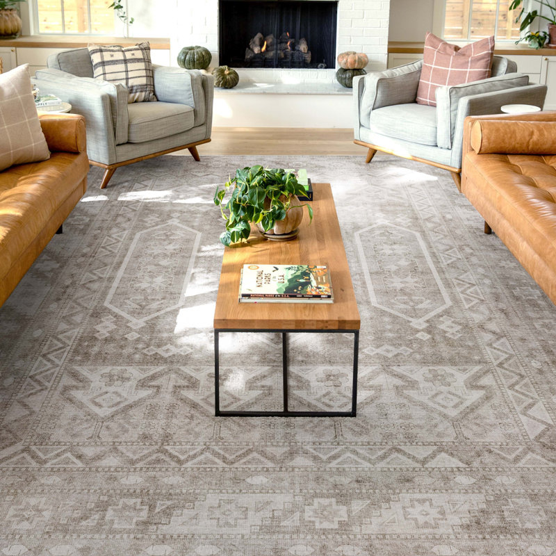 Kehr Praha Vintage Global Tribal Beige Flat-Weave Rug, Rectangle 9'10" x 13'