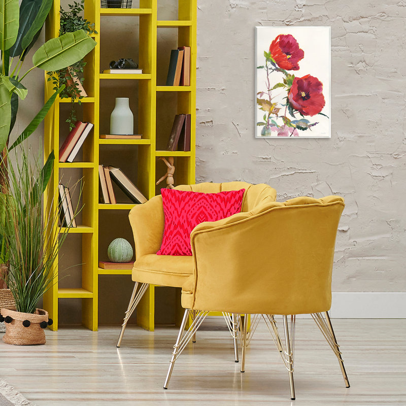 Art audacieux "coquelicots rouges" par Theresa Heidel, H 19 po x l 13 po