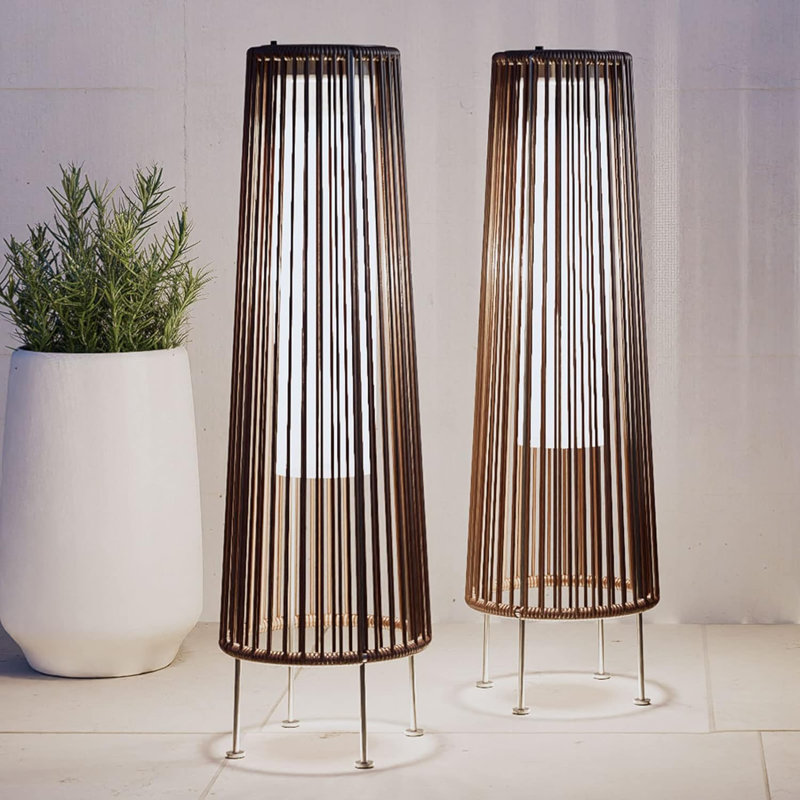 Russek 27'' LED Column Floor Lamp, Dark Brown