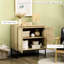 Armoire décorative avec portes, tablette réglable pour bureau - décorative naturelle