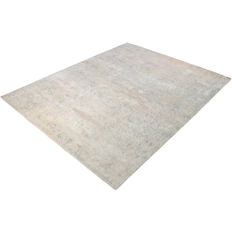 Tapis de zone noué la beige 8 pi x 10 po one-of-kind