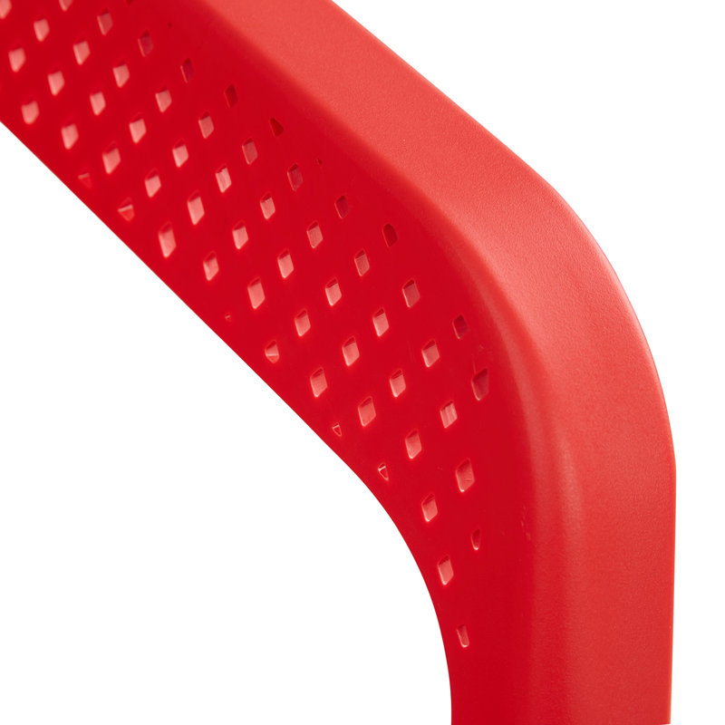 Isaias Stackable Outdoor Patio Dining Armchair, Red