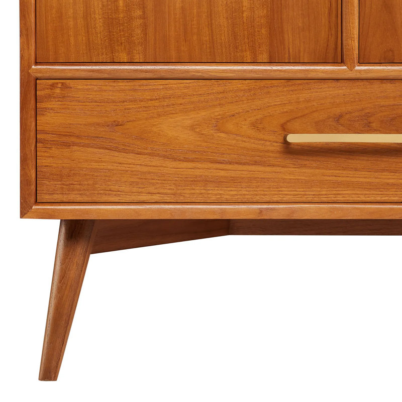 48" Novak Single Bathroom Vanity Set with Rectangular Undermount Sink, Natural Teak, Carrara Marble, Single-Hole Centered