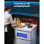 Machine à glaçons commerciale, machine à glaçons en acier inoxydable de 265 lb / 24H avec plan de travail, 66 lb de rangement et 126 cubes / cycle, fabrication de glaçons autonettoyante autoportante pour la cuisine du bar, de la maison et du restaurant
