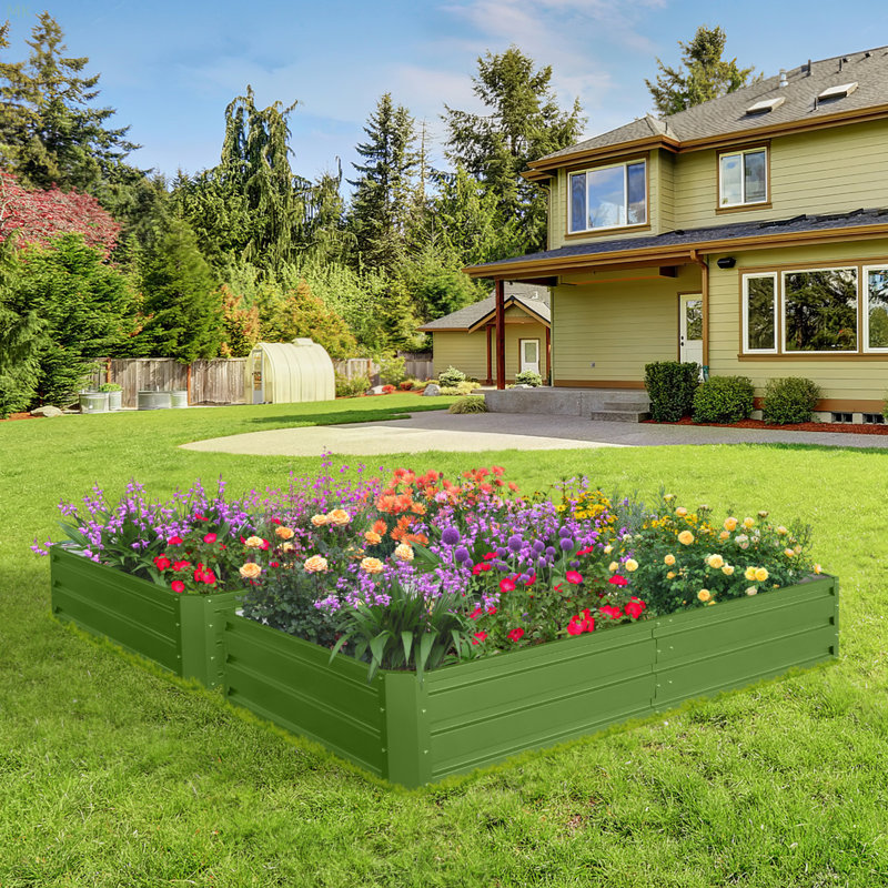 Galvanized Raised Garden Bed, Outdoor Planter Garden Boxes Large Metal Planter Box For Gardening Vegetables Fruits Flowers, 1