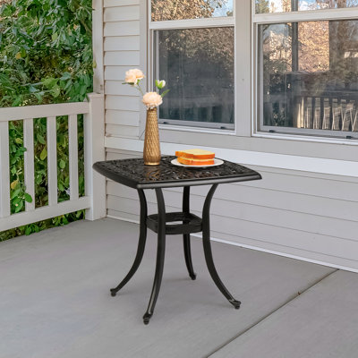 Square Outdoor Side Table Umbrella Hole , 21 " W 21 " D