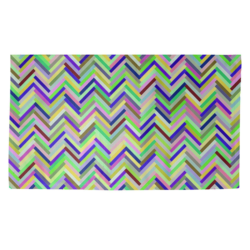 Tapis de zone verte chevrons Mcguigan, Rectangle 3 pi x 5 pi