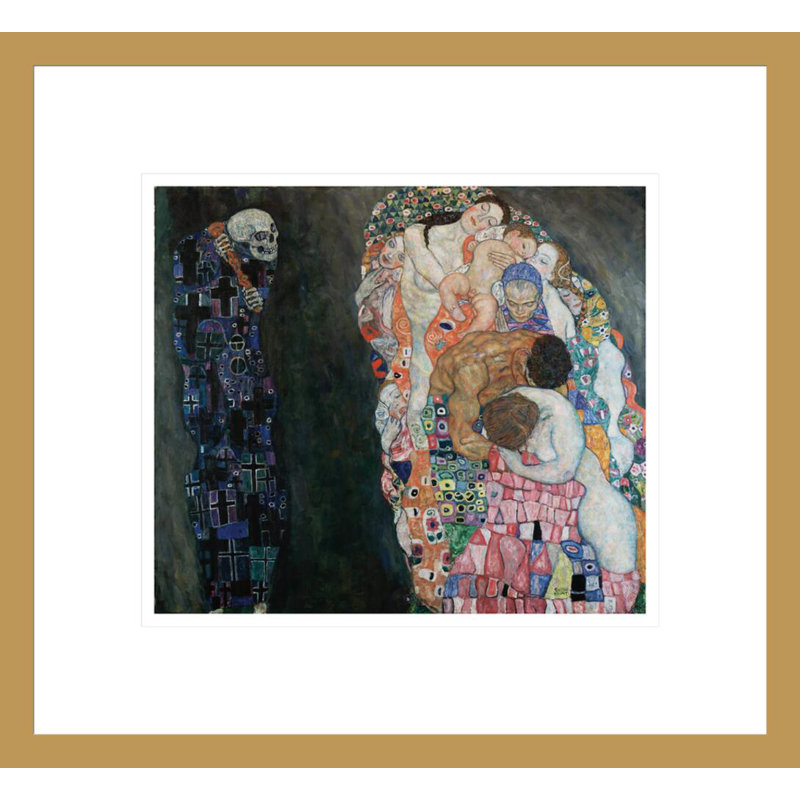 La mort et la vie (Tod et Leben) par Gustav Klimt, impression par estampe numérique encadrée, H 13,75 po x l 14,95 po