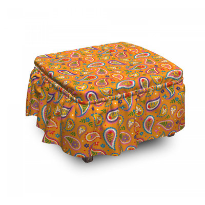 Housse pour repose-pieds motif cachemire bohémien ornemental