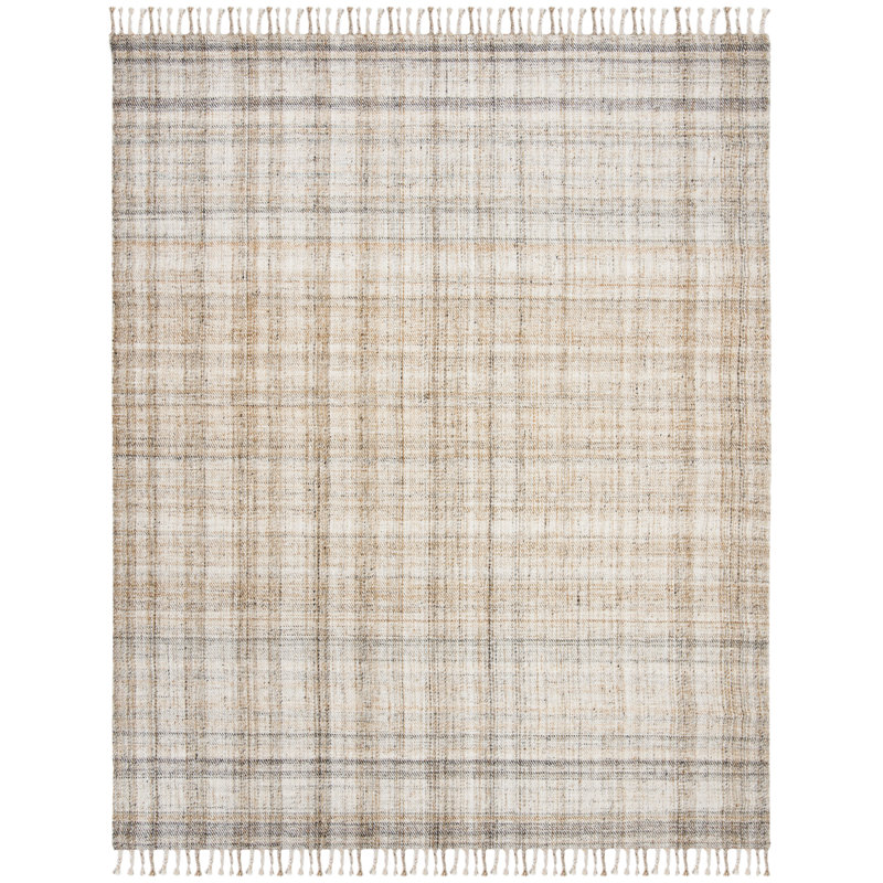 Jahi Lauren Ralph Lauren Hand Loomed Pet Yarn/Cotton Plaid Rug in Autumn, Rectangle 10' x 14'
