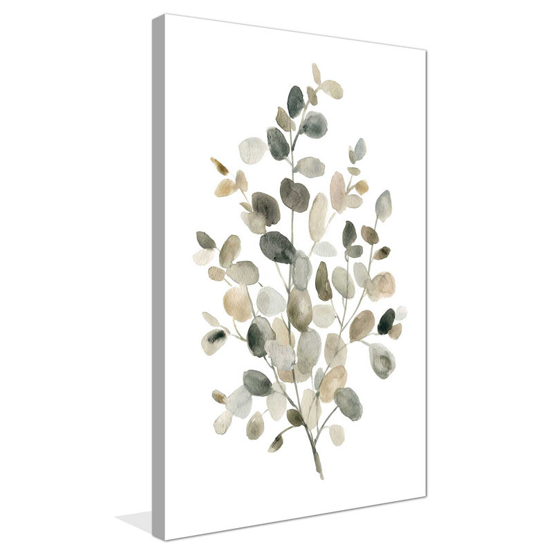 Eucalyptus neutre I - Peinture, L 18 po x H 30 po, Toile tendue
