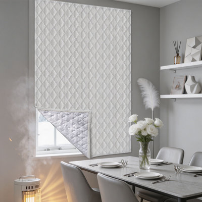 Rideau isolant matelassé à 1 panneau, rideau de fenêtre robuste cousu beige Ogee, réduisant le bruit, bloquant le froid et la chaleur, écoénergétique, pour la chambre à coucher / salon