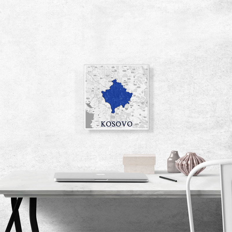 " Kosovo On World Map ", 12" H x 12" W x 0.75" D