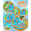 Inflatable Water Slide For Kids Backyard 11 In 1 Double Water Slides Bounce House With Blower, 5 Toys, Splash Pool,Climb Wall