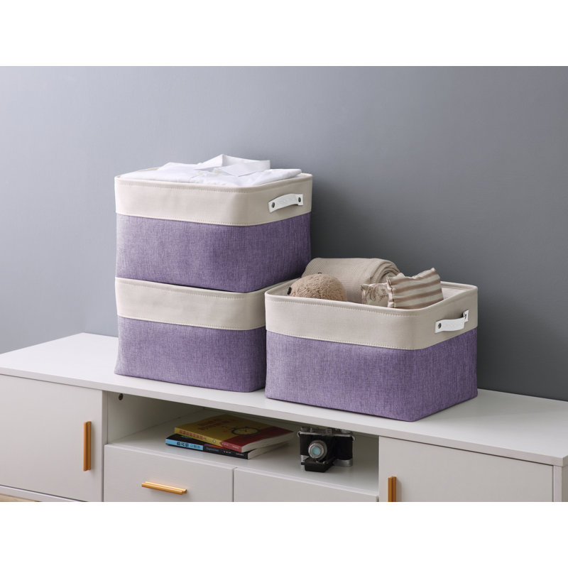 Bac de rangement en tissu XL, Gris ardoise, 3