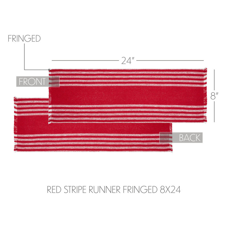 Arendal Rectangle Striped Cotton Table Runner, 24" x 8"